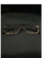OPTICA JERRY clear rectangular frames with gold accents and anti-blue ray lenses. Medium size.
