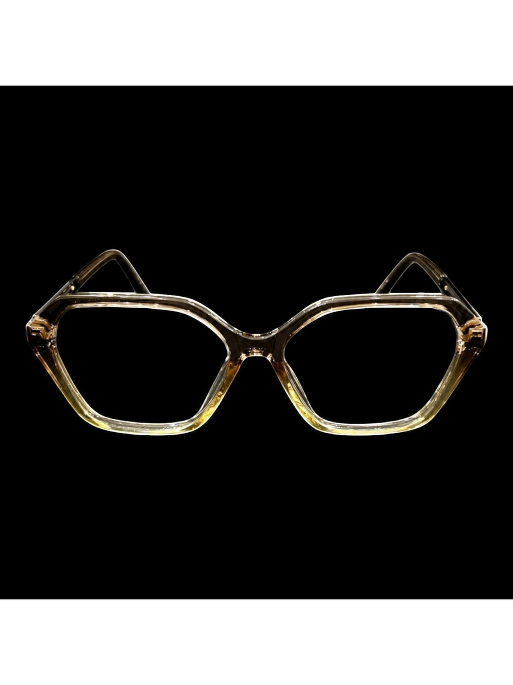 OPTICA sculpted vintage tortoise shell hexagonal acetate eyeglasses with 3D texture.