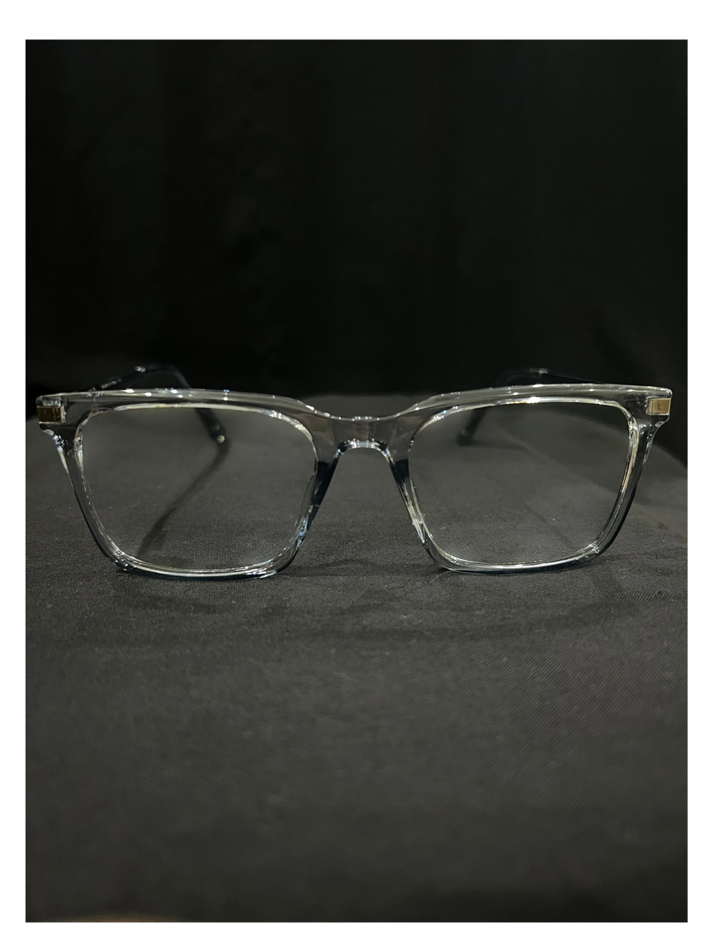 OPTICA IRIS oversized translucent rectangle eyeglasses with thick borders and anti blue ray lens option.