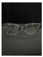 OPTICA IRIS oversized translucent rectangle eyeglasses with thick borders and anti blue ray lens option.