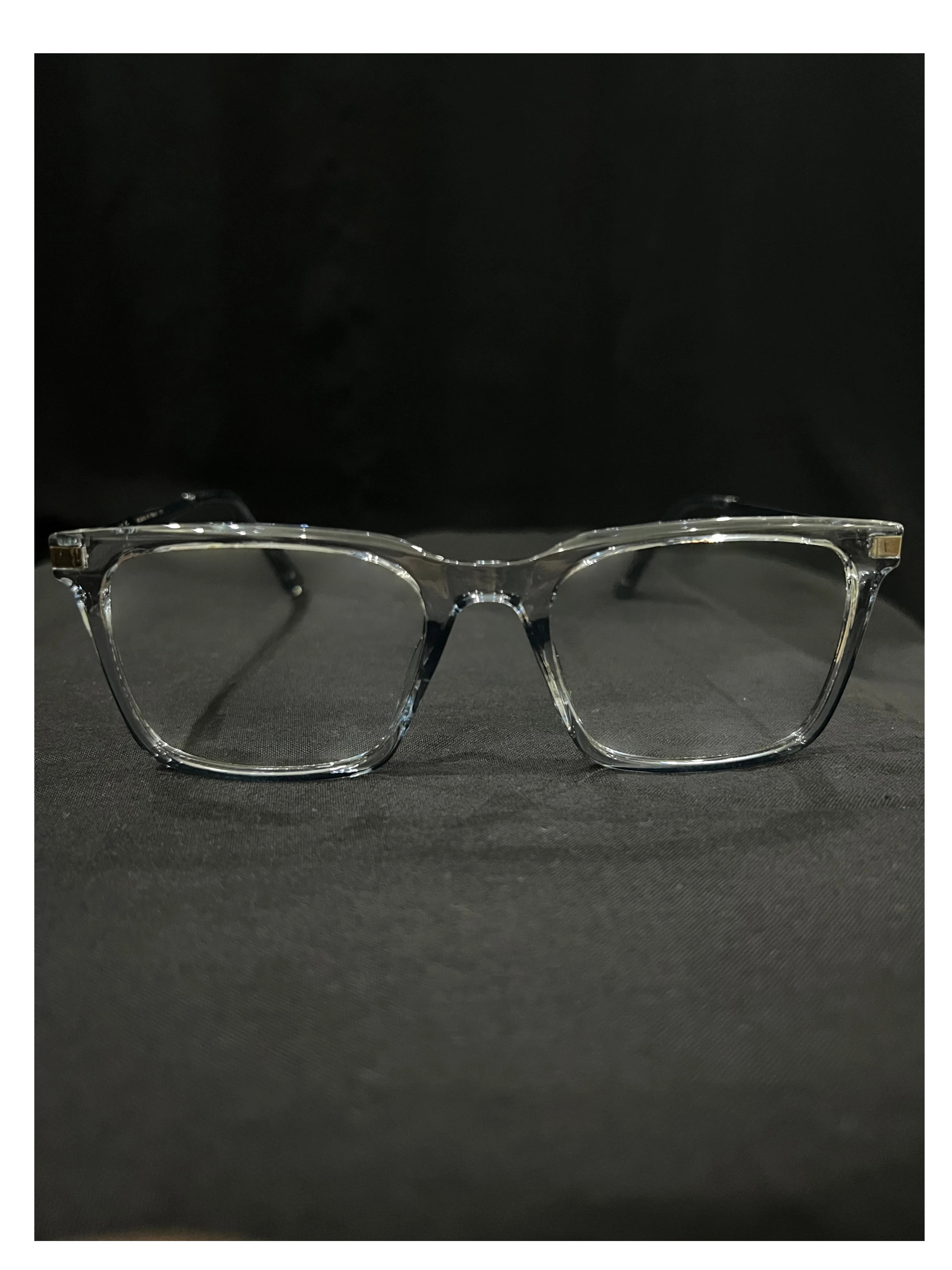 OPTICA IRIS oversized translucent rectangle eyeglasses with thick borders and anti blue ray lens option.