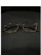 OPTICA IRIS oversized translucent rectangle eyeglasses with chunky frames and anti blue ray lens option.