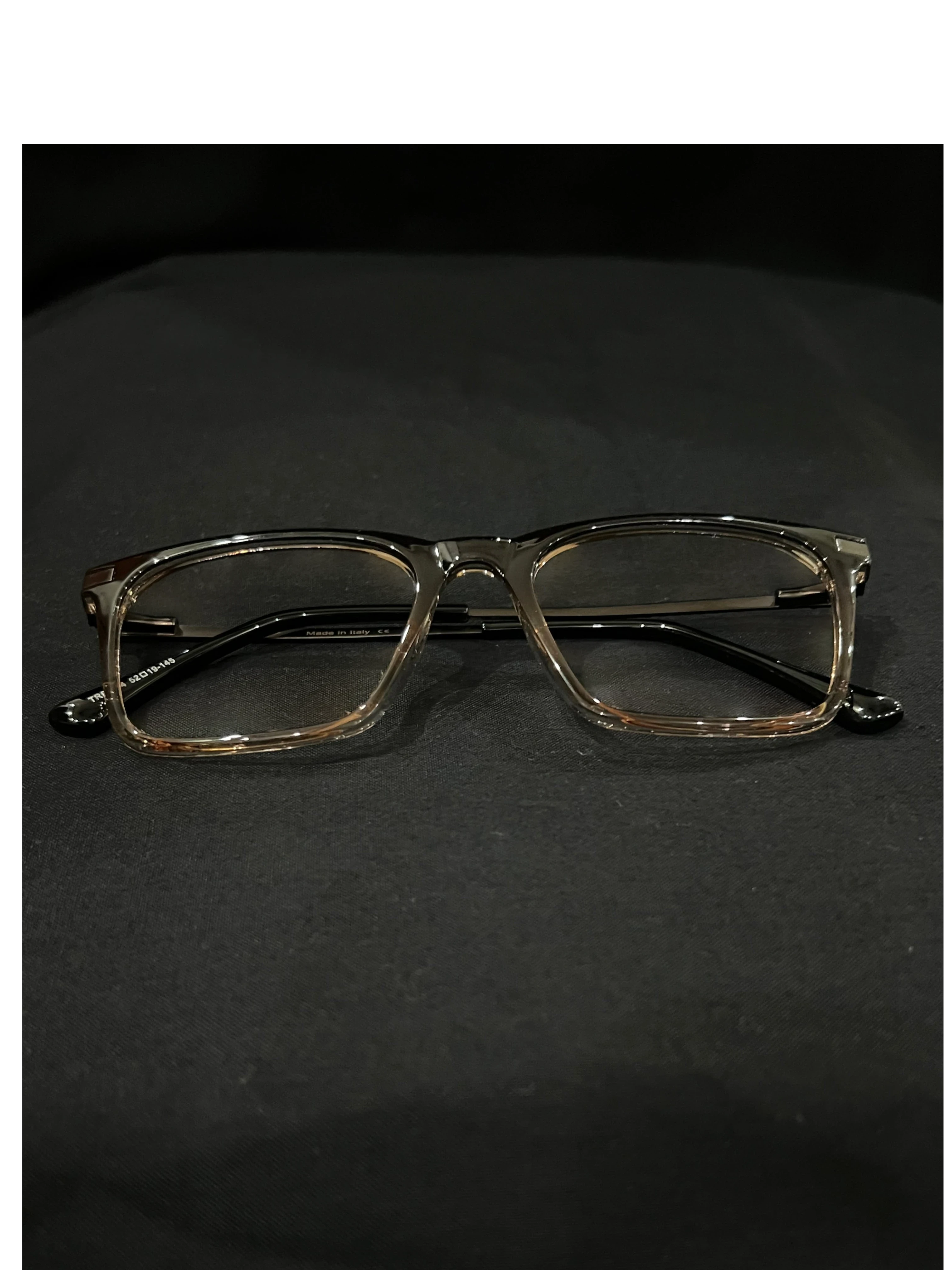 OPTICA IRIS oversized translucent rectangle eyeglasses with chunky frames and anti blue ray lens option.